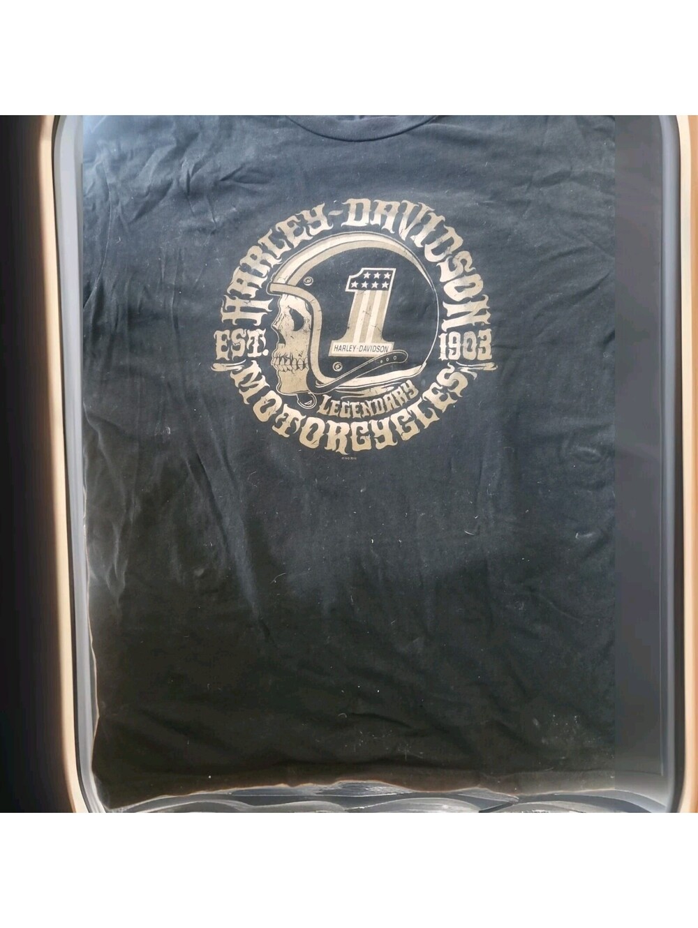 Harley Davison Motorcycles T-shirt Men’s M Black Newnan Georgia Bravado Flaw